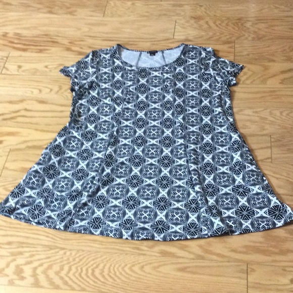 XL New Directions white geometric pattern stretch dress - Picture 3 of 16